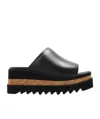 Stella Mccartney Portina 90 Logo-embossed Wedge Mules In Black