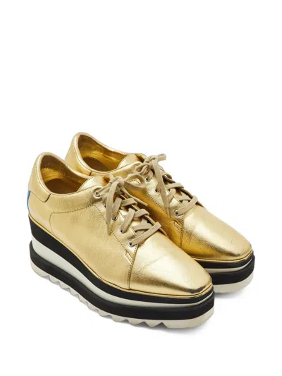 Pre-owned Stella Mccartney Elyse Platform Sneakers In Gold