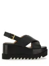 Stella Mccartney Black Elyse Platform Heeled Sandals In Black