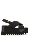 Stella Mccartney Black Elyse Platform Heeled Sandals In Black