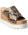 Stella Mccartney Elyse Snake-embossed Wedge Sandal In Brown