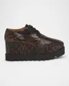 Stella Mccartney Sneakelyse Sneakers In Python Print Polyuretan In Brown