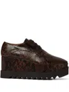 Stella Mccartney Chunky Heel Platform Sneakers With Snakeskin Effect In Animal Print