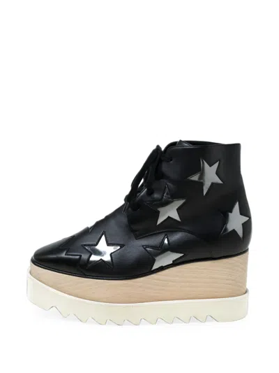 Pre-owned Stella Mccartney Elyse Star Ankle Boots In Black