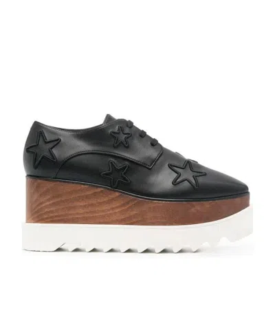 Stella Mccartney Elyse Star-embroidered Platform Shoes In Black