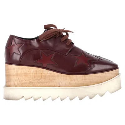 Stella Mccartney Elyse Star Platform Derby In Burgundy Faux Leather In Red