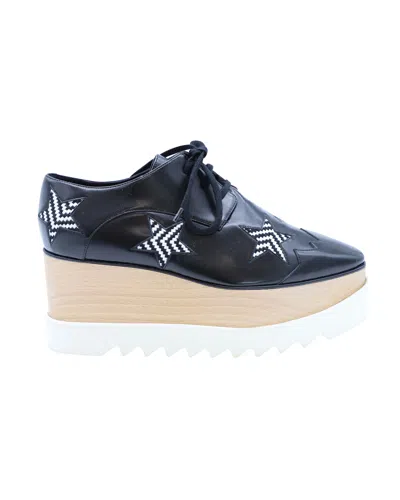 Stella Mccartney Elyse Star Platform Lace Up Derby In Black Leather