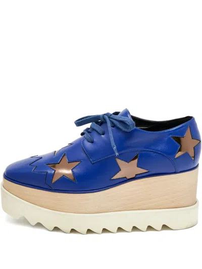 Pre-owned Stella Mccartney Elyse Star Platform Sneakers In Blue