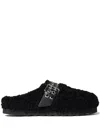 Stella Mccartney Elyse Faux-shearling Clogs In Black