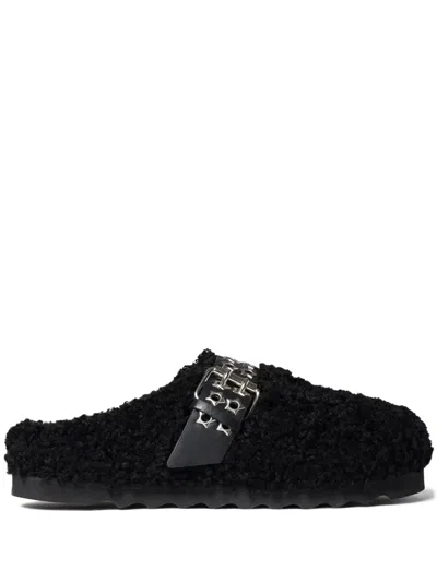 Stella Mccartney Elyse Faux-shearling Clogs In Black