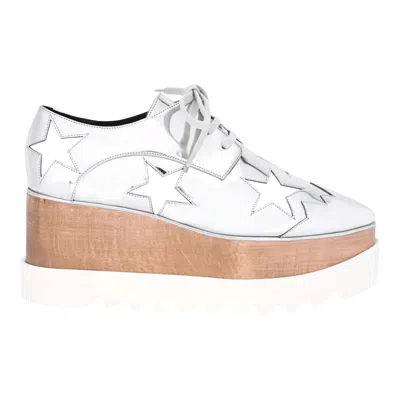 Stella Mccartney Elyse Stars Mirror Lace Up Flatform In White
