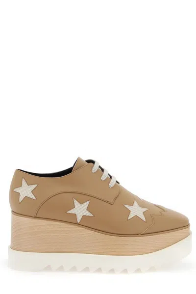 Stella Mccartney Tan Elyse Stars Platform Derbys In Neutrals