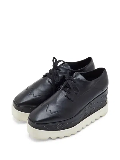 Pre-owned Stella Mccartney Elyse Studded Platform Derby Shoes In Black