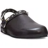 Stella Mccartney Elyse Studded Faux-leather Mules In Coffee
