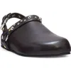 Stella Mccartney Elyse Studded Faux-leather Mules In Coffee