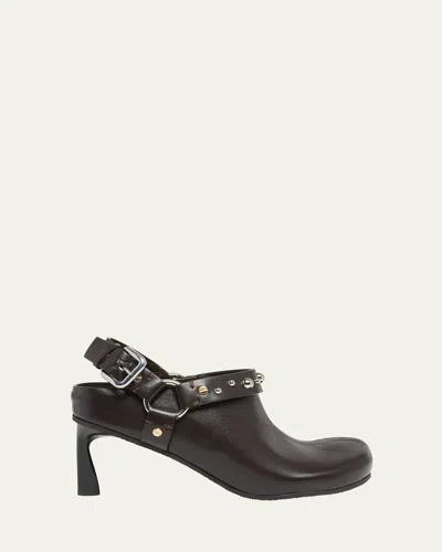 Stella Mccartney Elyse Vegan Harness Slingback Clog Pumps In Coffee