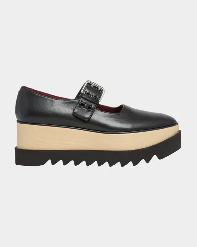 Stella Mccartney Elyse Vegan Mary Jane Platform Loafers In Black