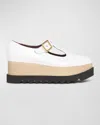 Stella Mccartney Elyse Vegan Mary Jane Platform Loafers In White