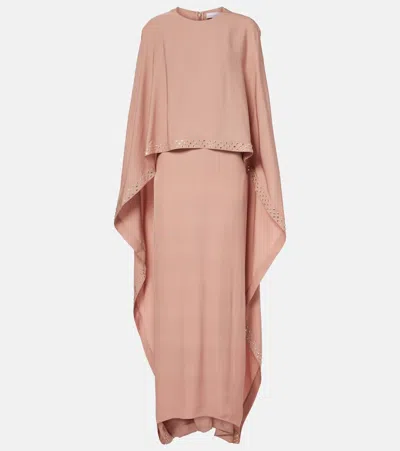 Stella Mccartney Embellished Caped Maxi Dress In Pink