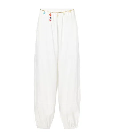 Stella Mccartney Embellished Casual Pants In White