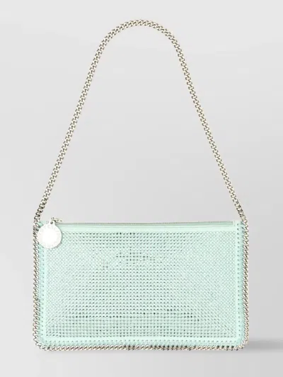 Stella Mccartney Embellished Chain Strap Rectangular Shoulder Bag In White
