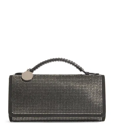 Stella Mccartney Embellished Falabella Top-handle Clutch Bag In Black