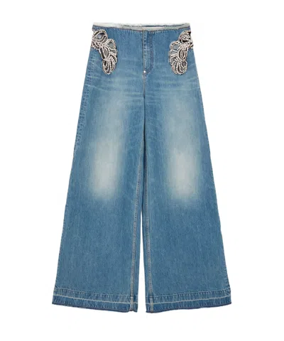 STELLA MCCARTNEY STELLA MCCARTNEY EMBELLISHED FRAYED DETAILED JEANS