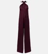 Stella Mccartney Womens Embellished Wide-leg Woven Jumpsuit Bordeaux In Burgundy