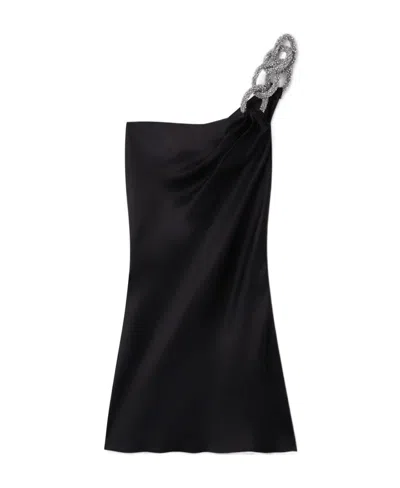 Stella Mccartney Embellished One-shoulder Dress In Black
