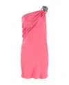 Stella Mccartney Pink Flabella Crystal Mini Dress In Pink