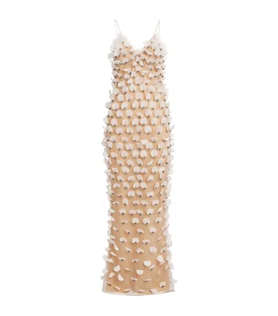 Stella Mccartney Embellished Polka Dot Gown In Neutral