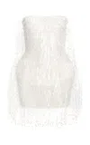 Stella Mccartney Embellished Satin Mini Dress In White