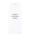 Stella Mccartney Ribbed Sleeveless Tank Top With Text In White
