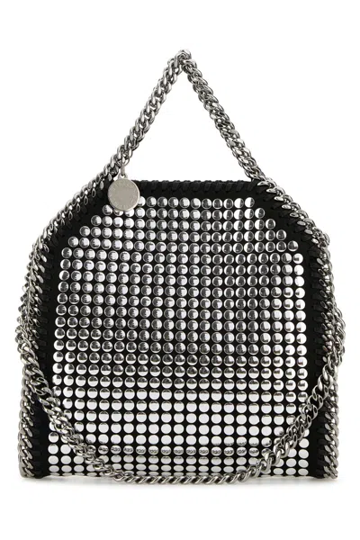 Stella Mccartney Embellished Shaggy Deer Micro Falabella Handbag In Black