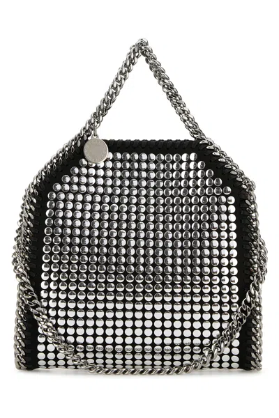 Stella Mccartney Embellished Shaggy Deer Micro Falabella Handbag In Black