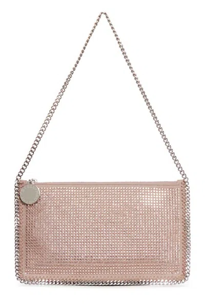 Stella Mccartney Dusty Pink Wallet Bag With Chain And Strass In Pink & Purple
