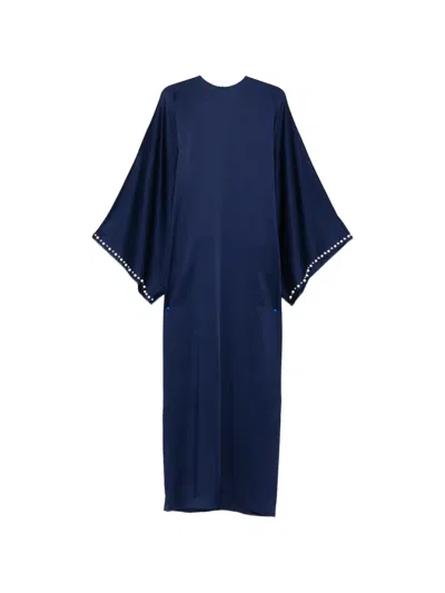 Stella Mccartney Embellished-sleeve Maxi Dress In Blue