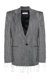 Stella Mccartney Embellished Stretch-wool Blazer In Grey