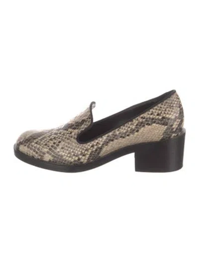 Pre-owned Stella Mccartney Embossed Leather Animal Print Loafers In Multi