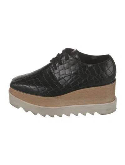 Pre-owned Stella Mccartney Embossed Leather Animal Print Pumps In Black