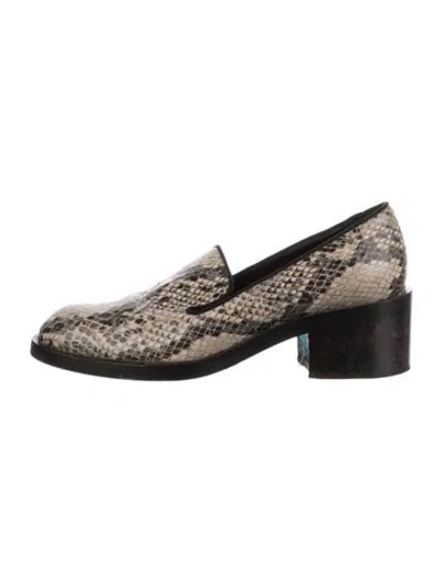 Pre-owned Stella Mccartney Embossed Leather Animal Print Pumps In Neutrals