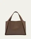Stella Mccartney Embossed Vegan Leather Studded Logo Tote Bag In Gray