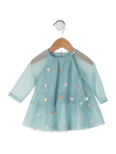Pre-owned Stella Mccartney Babies' Embroidered Accent Dress In Blue