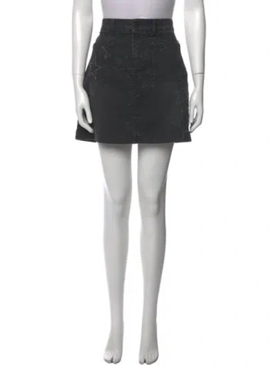 Pre-owned Stella Mccartney Embroidered Accent Mini Skirt In Black