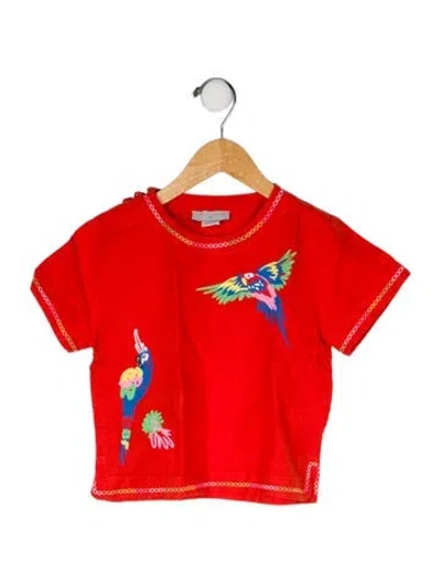 Pre-owned Stella Mccartney Babies' Embroidered Accent Short Sleeve Shirt In Orange