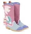 Stella Mccartney Embroidered Ankle Boots In Pink
