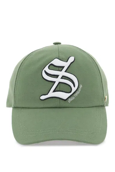 Stella Mccartney Embroidered Baseball Cap In Green For Accessories