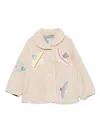 Stella Mccartney Embroidered-birds Fleece Jacket In Neutral