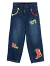 Stella Mccartney Embroidered Button-fastening Jeans In Blue