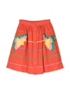 Stella Mccartney Embroidered Button-up Skirt In Orange